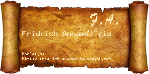 Fridrich Annamária névjegykártya